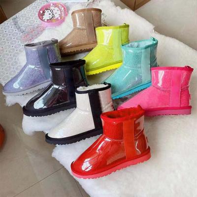 China Breathable Classic Mini Candy Color Short Boots Fur One PU Snow Uggh Boots For Women Snow Boots for sale