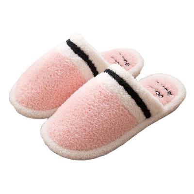 China Fashion Trend Flannel Warm Non-slip Fluffy Slippers Trendy Light And Comfortable Cotton Slippers For Men And Women for sale