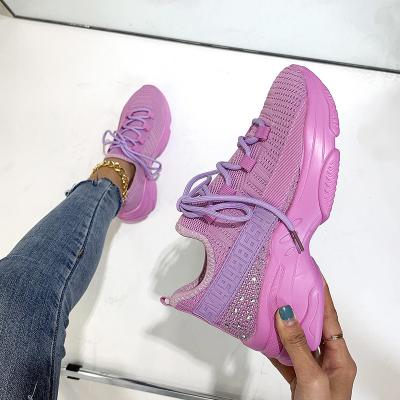 China Fashion Trend Large Size Sports Shoes Women's Summer 2022 New Round Toe Platform Fashion Sneakers Women's Casual Walking Shoes for sale