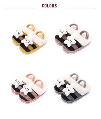 China 2021 New Breathable Winter Cotton Slippers Fashion Cute Little Star Profile Cartoon Kids Slippers for sale