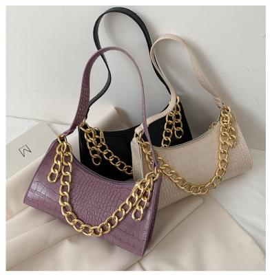 China 2021 New High Quality Ladies Patent Leather Handbags Shiny Alligator PU Woman Handbags Leather Designer Handbags for sale