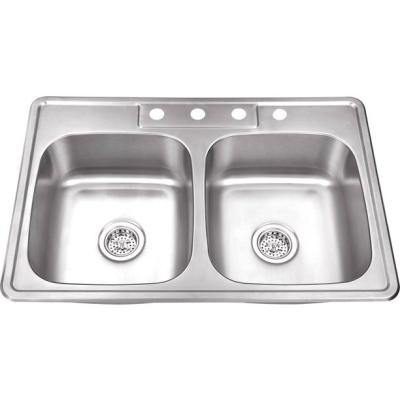 China Without Faucet Hot Selling Stainless Steel Kitchen Sink Deep Bowl Double Bowl Sink for sale