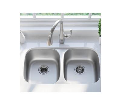 China Without Faucet 33 Inch 16 Gauge Undermount Kitchen Sink Press Double Bowl Kitchen Sink for sale