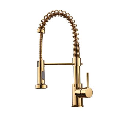 China New Product Gold Mixer Tap Kitchen Sink Faucet Metered Good Price Pull Out Sprayer Kitchen Faucet for sale