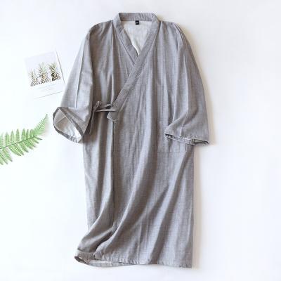 China 2022 summer new cotton kimono spring couples color weave jacquard pattern Japanese thin 100% kimono nightdress for sale