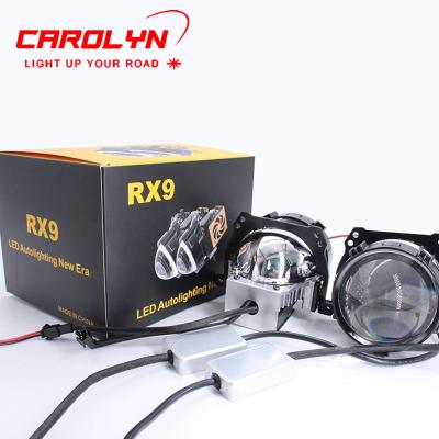 China Car LED Head Light 3 Inch RX9 High Power Bi LED Lens Driver-beam Headlight 55W 6500K Projector Lens for sale