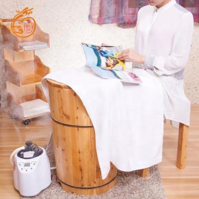 China Portable Wooden Foot Pedicure Bucket Foot Spa With Steam Foot Sauna Bath Basin for sale