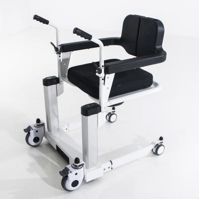 China Multifunctional Transfer Commode Electric Lifting Folding Patient Wheelchair With 150KG Wheel for sale