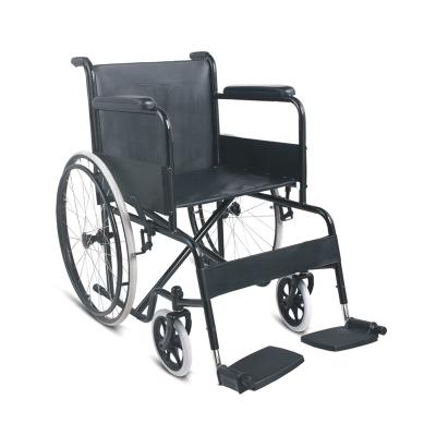 China Topmedi 2021 Cheap Folding Lightweight Manual Steel Foldable Wheelchair for sale