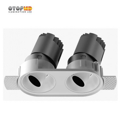 China Famous creative double RECESSED trimless downlight in project oval downlight 24W 40W 60W for sale