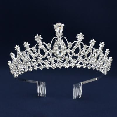 China Wedding Crown Crystal Tiara Crowns Silver For Princess Elegant Women Girls Crown With Combs Tiaras For Women Wedding Prom Bridal Birthday for sale