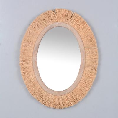 China Sense Design Makeup Bedroom Vanity Mirror Wall Hanging Wall Style Ellipse Makeup Mirror Large for sale