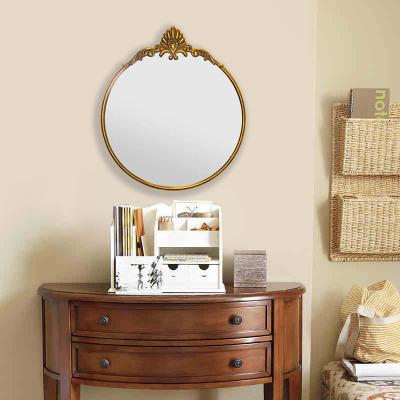 China Sense Retro Mirror European Bedroom Makeup Design Mirror Holder Travel Office Desk Mirror for sale