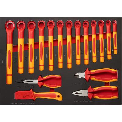 China 63 PCS VDE Insulated 1000V Insulated Withstand High Temperature DIY Tool Combination Electrical Tech Set for sale