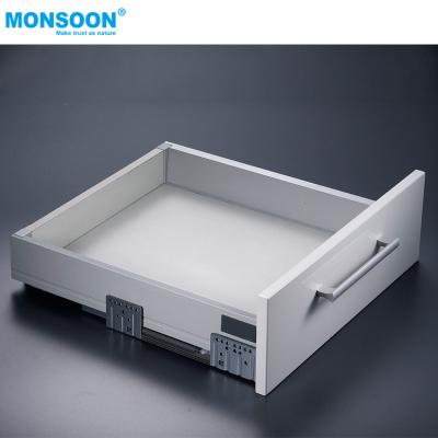 China Modern Soft Closing Tandem Slide Box Drawer Box Metal Kitchen Drawer System Furniture Cabinet Slim Drawer for sale