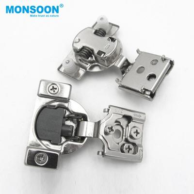 China Stainless Steel Modern 3D Hidden Hinge 35mm Adjustable Self-Closing Hinge Soft Narrow Sideboard Hinges 1/4 Inch Overlay for sale