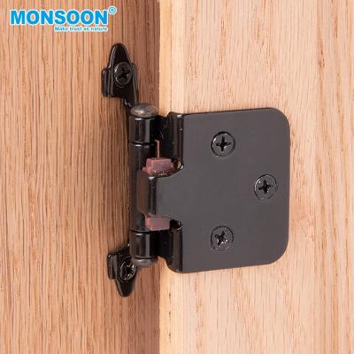 China Modern Furniture Hardware Hidden Closet Hinges Matt Black Insect Self-Closing 1/2 Inch Hinge Hinges Cabinet for sale