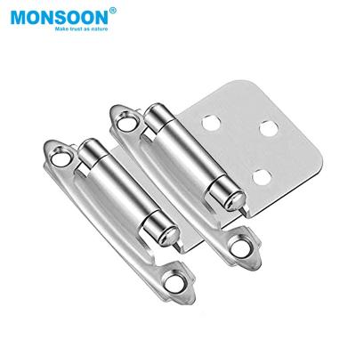 China Modern Hidden Closet Hinges Overlay Satin Nickel Insect Self Closing Furniture Hardware 3/8 Inch Cabinet Hinges for sale