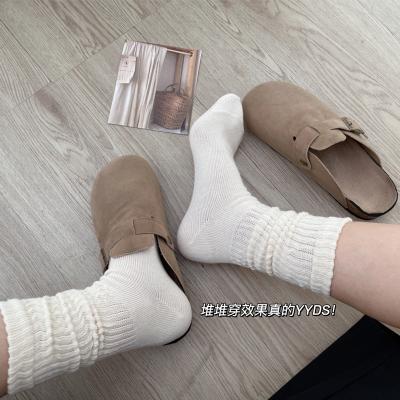 China Wholesale Fashion Solid Color QUICK DRY Korean Women Slouch Socks Cotton Plain Comfortable Colors Slouch Boots Women for sale