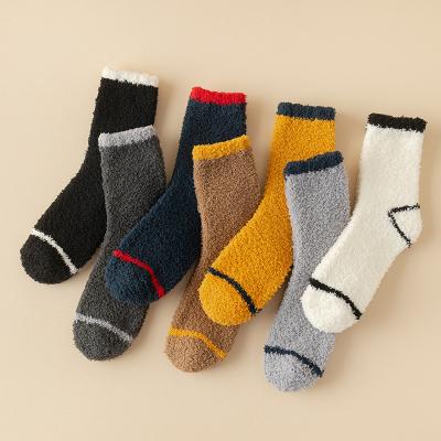 China Fashion QUICK DRY Coral Velvet Fuzzy Soft Cozy Thermal Thick Winter Socks Men's Fluffy Thick Warm Indoor Sleep Socks for sale