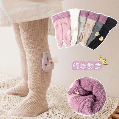 China Fuzzy Fluffy Kids Pantyhose Cute Animals Super Thick Warm Doll Hot Selling Winter Cloud Baby Children Thermal Pantyhose Anti-pilling for sale