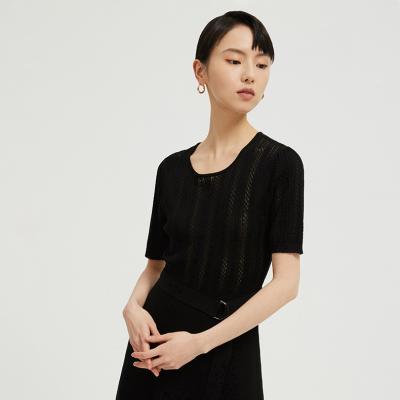 China Naivee Spring Series Women Washable Black Hollow Out Formal Cotton Dress Ladies A-Line Cocktail Dress for sale