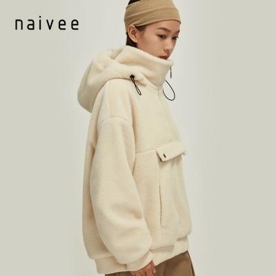 China Winter sports naivee plus size wool fleece hoodie coat jacketlong thick sleeve casual plus series for women ugly for sale