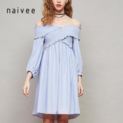 China Anti-wrinkle naivee quality plus size dress solid elegant fashion casual wrap dress for women summer dress for sale