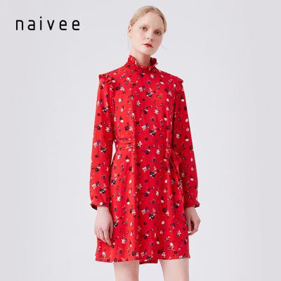 China Naivee New Fashion Breathable Style Women Elegant Floral Women Dress For Ladies for sale