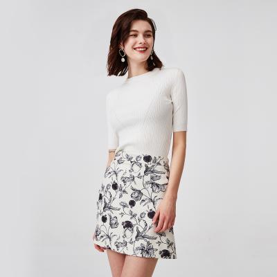 China Naivee Drop New Commuter Pomegranate Factory Soft And Comfortable Printing Suede One Line Printed Skirt For Women for sale