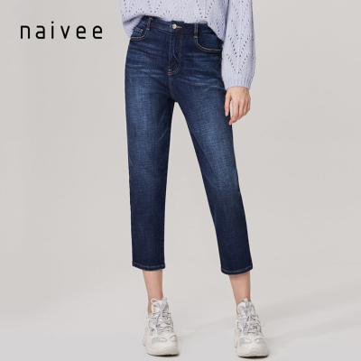 China Naivee Retro Breathable Radish Feet Custom Washed Blue Jeans for sale