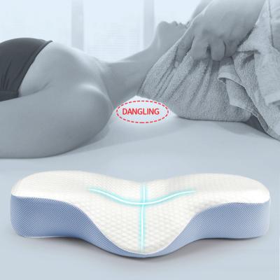 China Anti-Static Orthopedic Curved Vertebrae Neck Pain Relief B Shape Cervical Cutout Anti Snoring Sleep Bed Memory Foam Pillow for sale