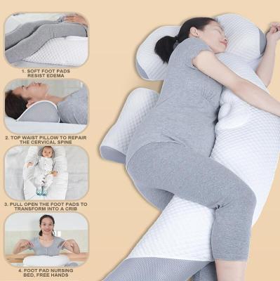 China 100% Spinning Small Cervical Neck Baby Sleep Pillow Polyester Backrest Full Protection Memory Foam Anti-Static Back Body Well Maternity Pillows for sale