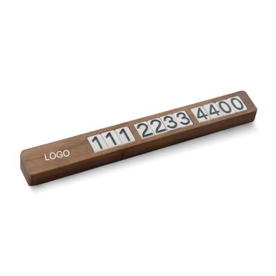 China Entry Gift Luxury Temporary Mahogany Vehicle Phone Number Card Hidden Car Parking Dish for sale