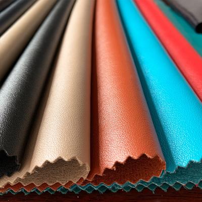 China High Quality Elastic Same Color With Back Suede PU Leather Garment Leather Fabric for sale