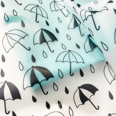 China Custom Waterproof Synthetic Printing TPU Transparent Raincoat Leather Fabric for sale