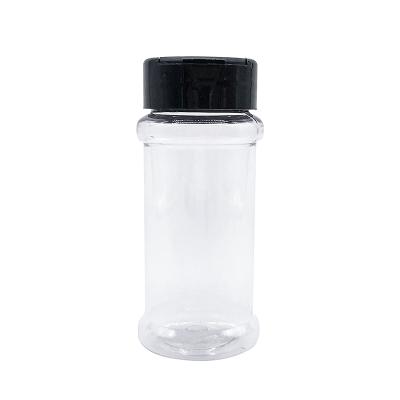 China Cooking Small Pepper 100Ml Empty Pet Seasoning Shaker Bottle Plastic Clear Salt Spice Bottle Plastic Spice Jar With Flip Top Cap for sale