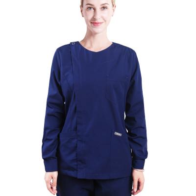 China Wholesale Medical Uniform Hospital Uniforms Scrubs Premium Nurse Scrubs Jogger Zipper Long Sleeve Tops With Pants Sets Unisex Scrub Suit for sale