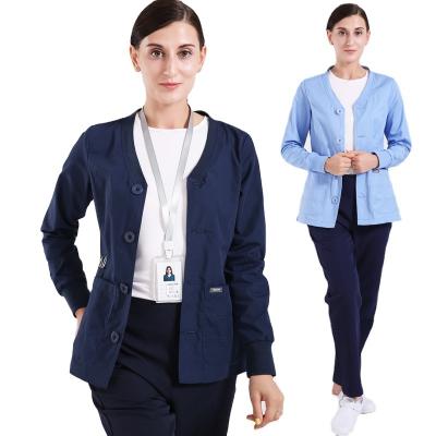 China New Medical Unform Fast Delivery 2 Colors Scrub Hospital Uniforms Unisex Comfortable Nursing Coats for sale