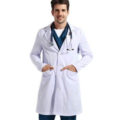 China Wholesale Men's Clinic Medical Surgical Dental White Coat Unform Scrubs Uniform Medical Suit Hospital Lab Veterinary Coat for sale