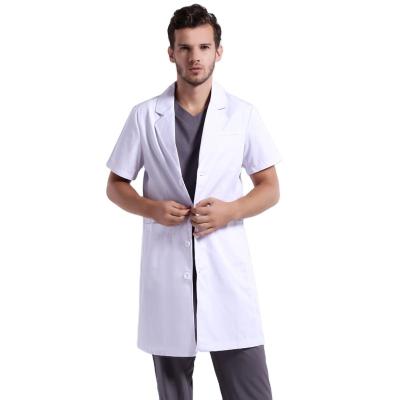 China Fashionable White Lab Coats Wholesale Medical Short Sleeve Lab Coat Scrubs Poly Hospital Nursing Uniforms Cotton Unisex Lab Coats for sale