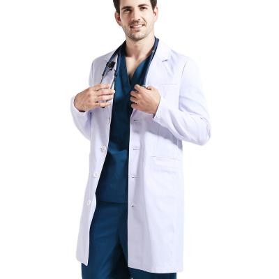 China Medical Chinese Manufacturer White Polyester Cotton Anti Wrinkle Breathable Hospital Lab Coat for sale