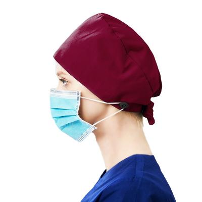 China High Quality Factory Supply Direct Lightweight Polyester Cotton Fabric Soft Scrub Nurse Hat for sale