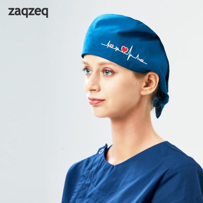 China Wholesale Price High Quality Multiple Color Soft Unisex Elasticity Adjustable Cotton Scrub Hat for sale