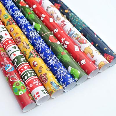 China Gift Wrap/Flower Wrapping Factory 70*100cm High Quality Recyclable Custom Wholesale New Year and Christmas Gift Wrapping Paper Roll for sale