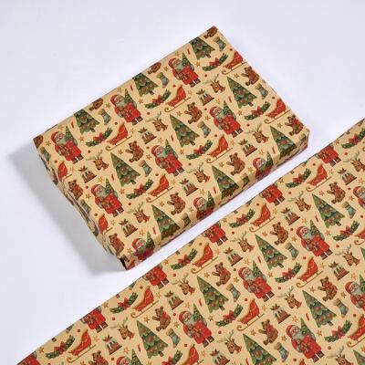 China High Quality Rustproof Hot Selling Wrapping Paper Wrapping For Christmas Wholesale Custom Thicken Christmas Craft Brown Wrapping Paper Sheet for sale