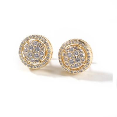 China Wholesale Round Fashion Jewelry Earrings Diamond Gold Color Casual Earrings For Women Durable for sale