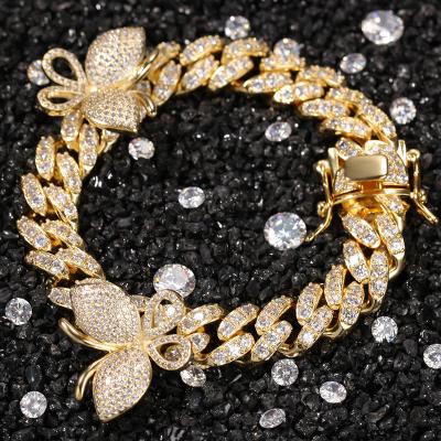 China Simple Punk Jewelry Diamond Bracelet New Hip Hop Fashion Fine Style Durable High Quality Bangle Hot Selling Bracelet for sale