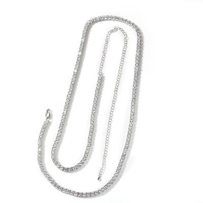 China Simple Durable Fashion Diamond Necklace Hip Hop Fashion Gold Silver Color Stainless Chain for sale