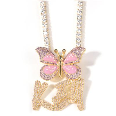 China New Fashion Letter Durable Pendant Necklace Butterfly Fashion Punk Jewelry for sale